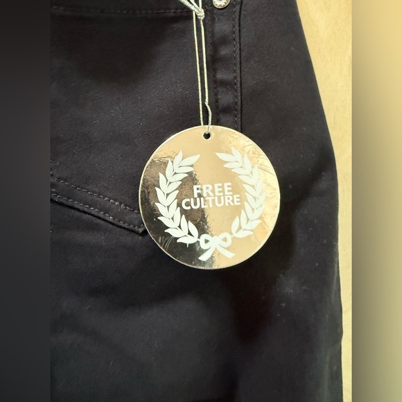 Free Culture Black Skinny Jeans with Faux Leather Inserts. - Picture 12 of 13